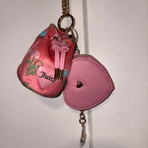 Juicy Couture Pink Lemonade Retro Juicy Cherry Drawstring & Heart Micro Bags
